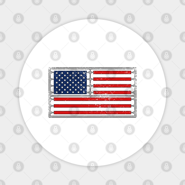Plastic Sprue scale model american flag Magnet by GraphGeek